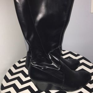 Faux leather boots